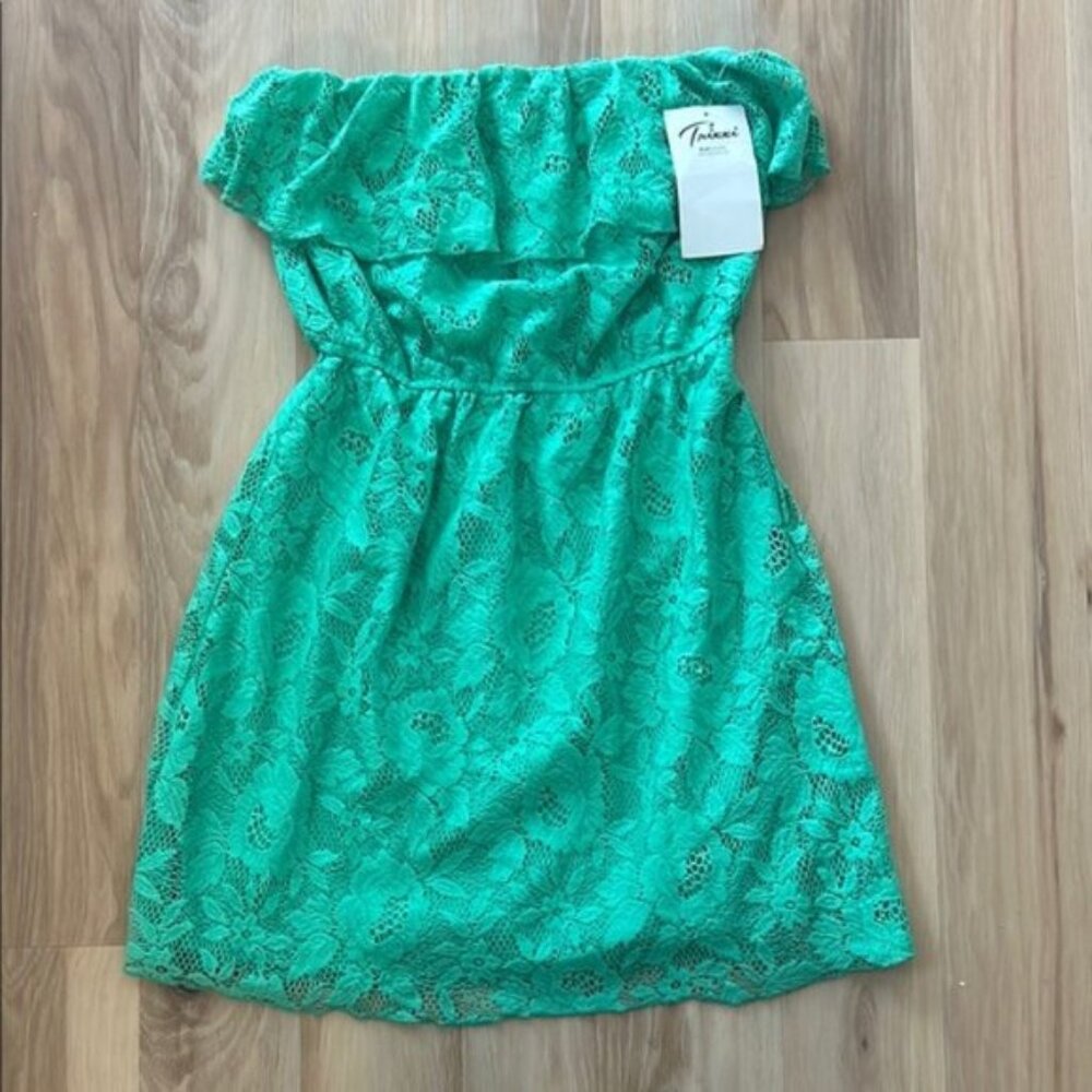 Girls Green Lace Dress